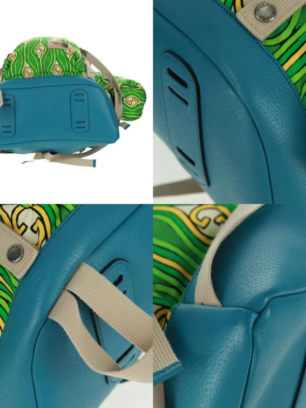 GUCCI The North Face Backpack Nylon Green Silver 650294 Auth 170794SAM - Picture 13 of 15